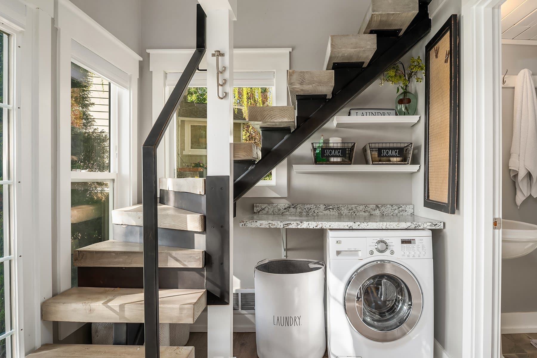 occupied home staging laundry room