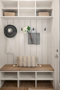 new model home construction home staging seattle magnolia mudroom