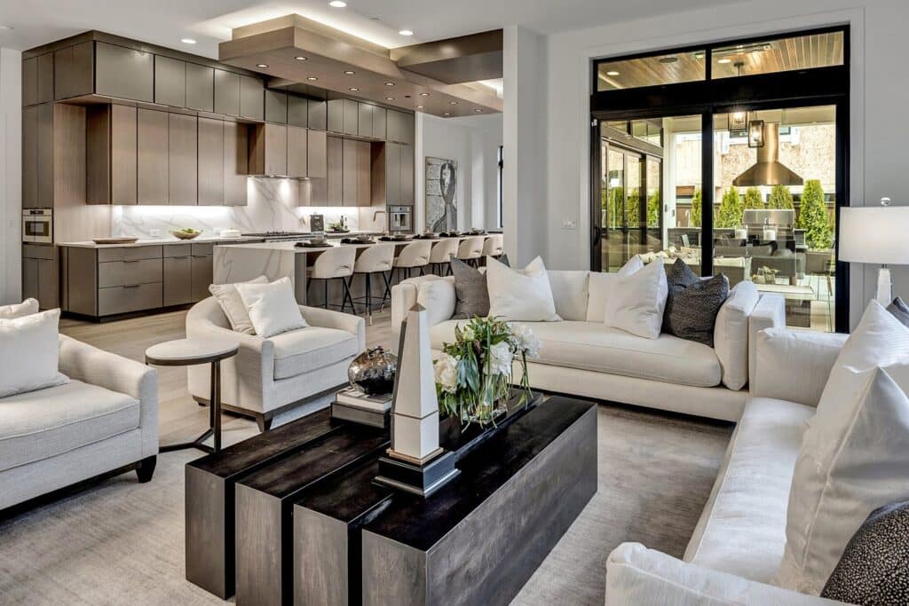 luxury model home staging living room