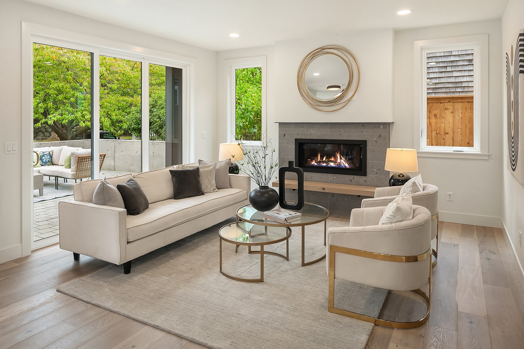 model home staging new construction seattle living room