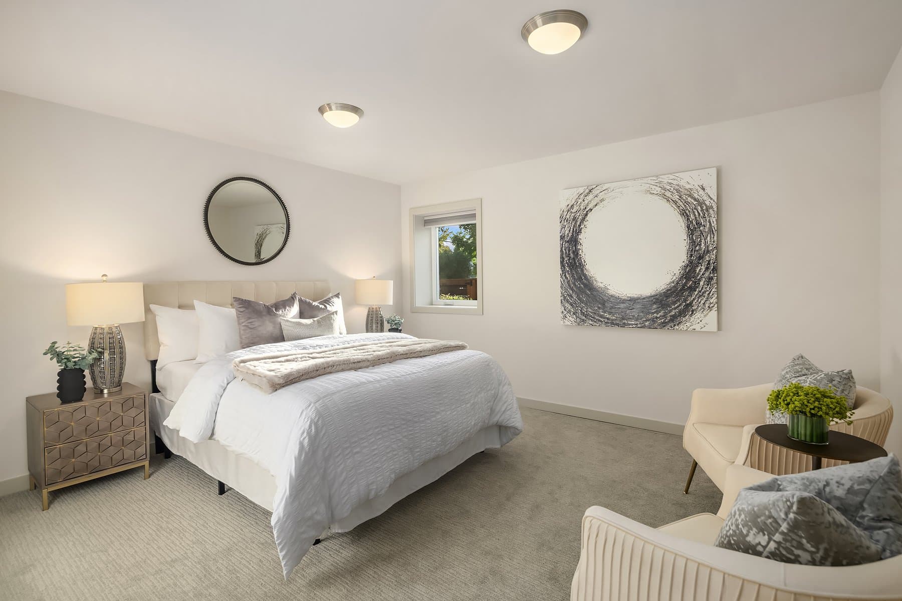 modern home staging - seattle - ravenna - guest bedroom