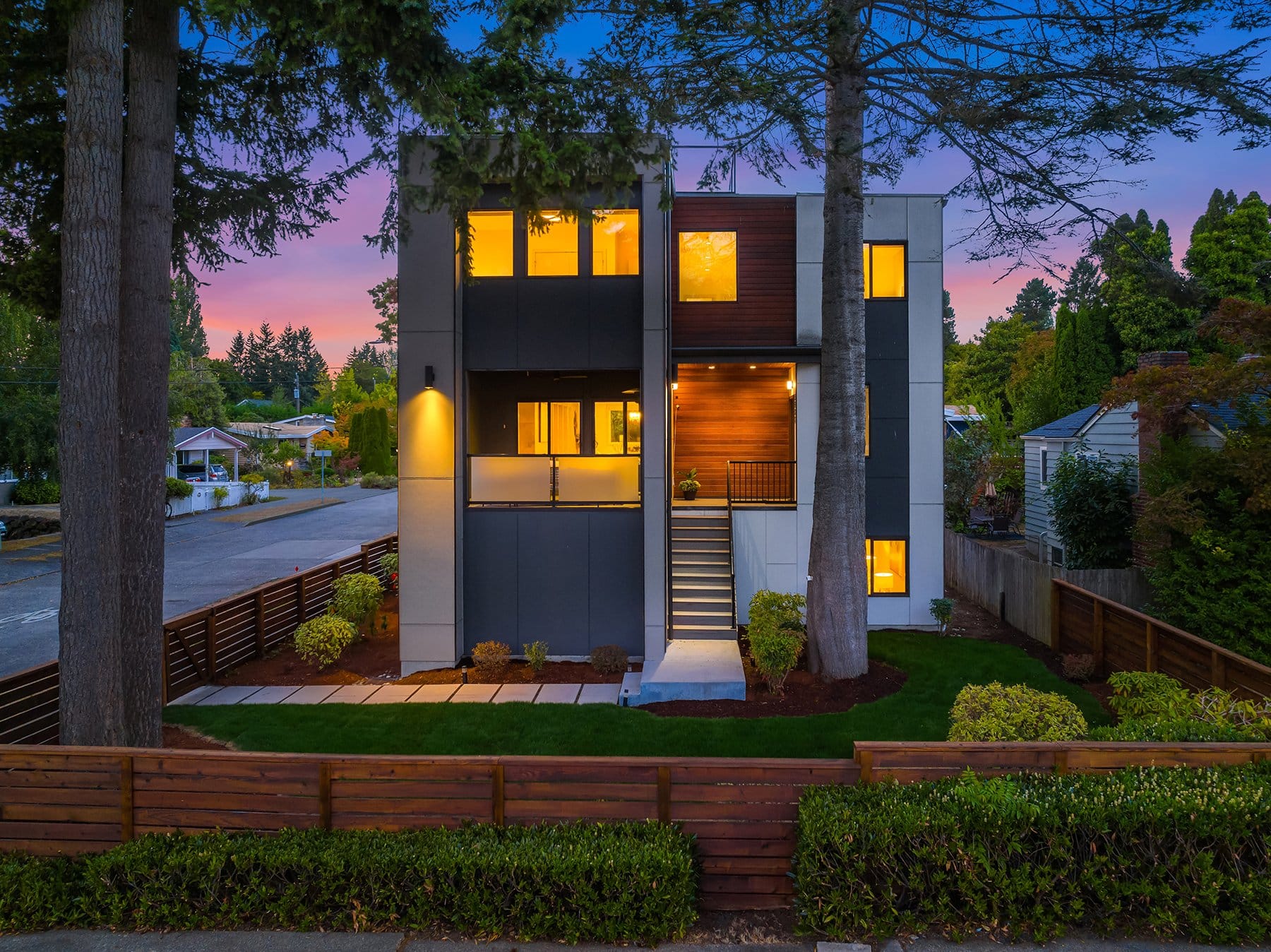 modern home staging - seattle - ravenna dusk